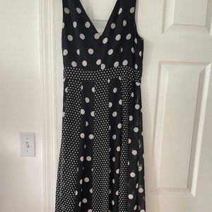 Inc Womens B/w Polka Dot Faux Wrap Casual Maxi Dress